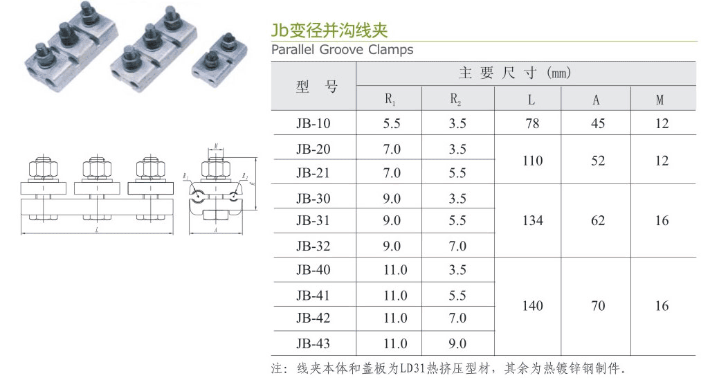 JB變徑并溝線夾