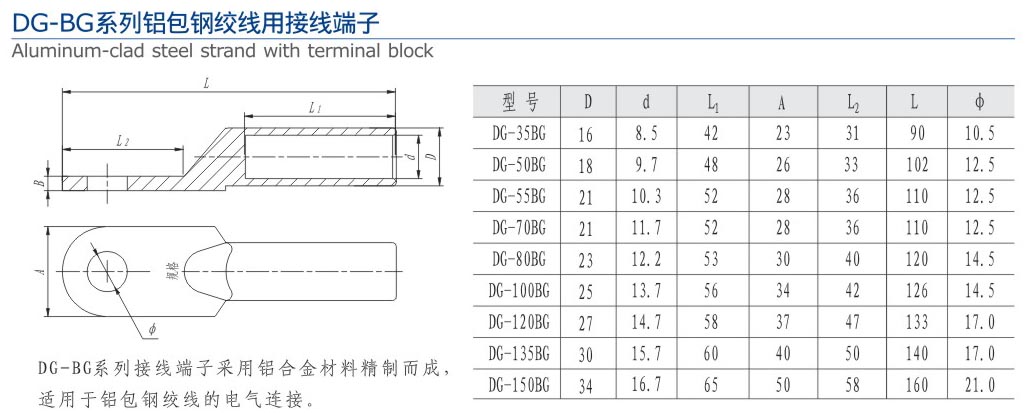 DG-BG系列鋁包鋼絞線用接線端子