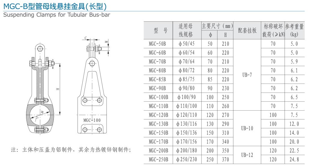 MGC-B型管母線懸掛金具（長(zhǎng)型）