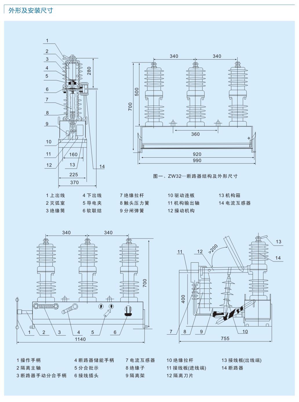ZW32-12戶外真空斷路器