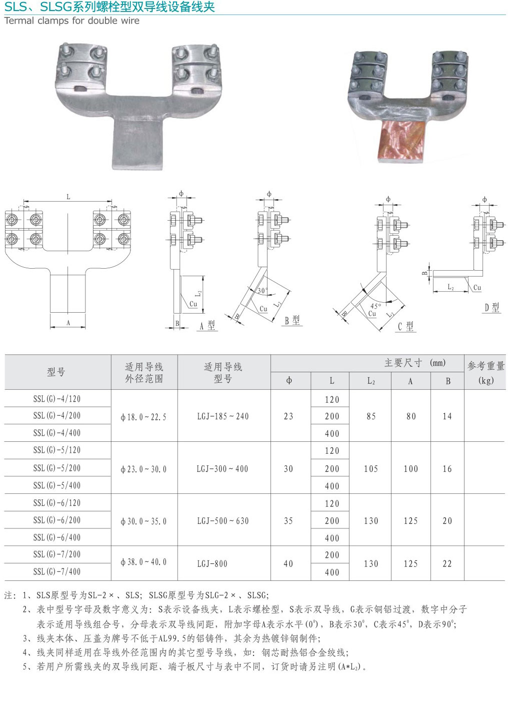 SLS-SLSG系列螺栓型雙導(dǎo)線(xiàn)設(shè)備線(xiàn)夾